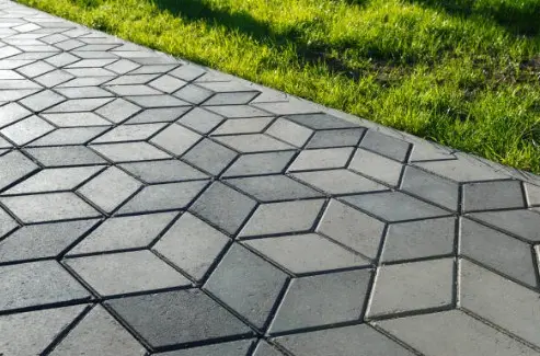 image of a stamped concrete driveway in spokane area